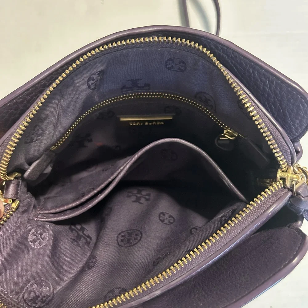 Tory Burch Purple Pebbled Leather crossbody